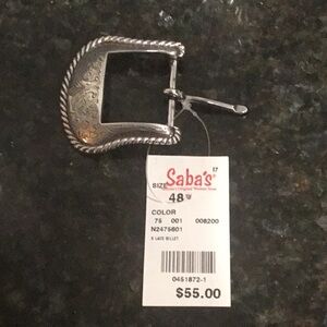 Etched Silver Tone Western Belt Buckle - NWT - Fits 1 1/2" Belt